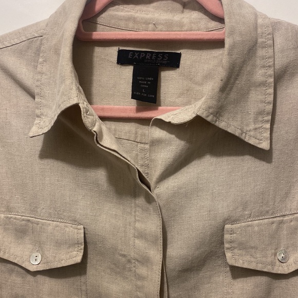 Express 100% linen button up shirt - Picture 2 of 4